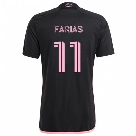 Kandiny Kinder Facundo Farías #11 Schwarz Auswärtstrikot Trikot 2024/25 T-Shirt Österreich