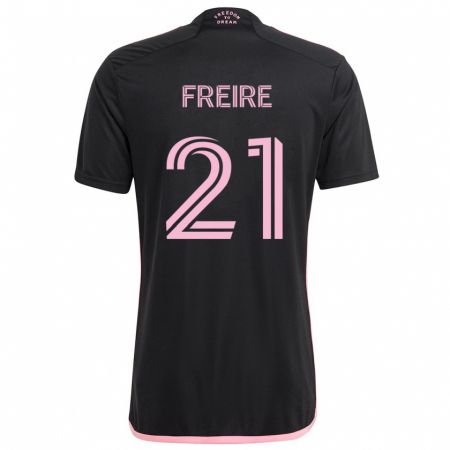 Kandiny Bambino Maglia Nicolás Freire #21 Nero Kit Gara Away 2024/25 Maglietta