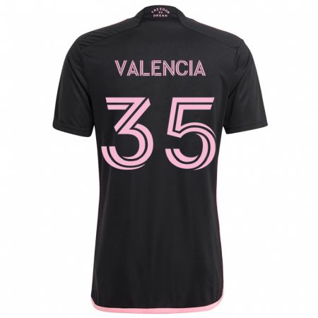 Kandiny Kinderen Felipe Valencia #35 Zwart Uitshirt Uittenue 2024/25 T-Shirt