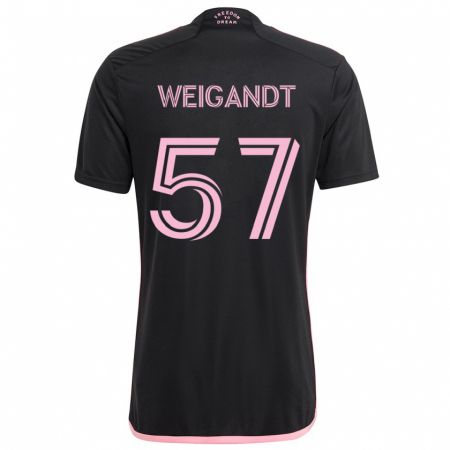 Kandiny Kinder Marcelo Weigandt #57 Schwarz Auswärtstrikot Trikot 2024/25 T-Shirt Österreich