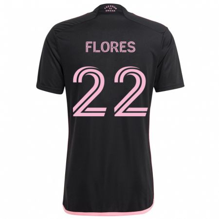 Kandiny Bambino Maglia Alejandro Flores #22 Nero Kit Gara Away 2024/25 Maglietta