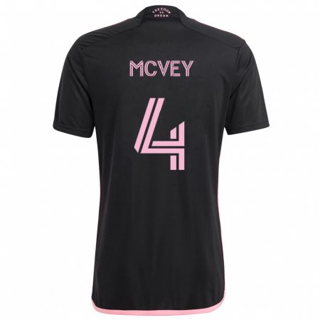 Kandiny Niño Camiseta Christopher Mcvey #4 Negro 2ª Equipación 2024/25 La Camisa