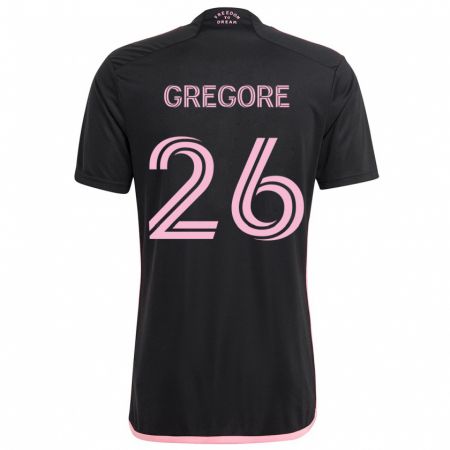 Kandiny Bambino Maglia Gregore #26 Nero Kit Gara Away 2024/25 Maglietta