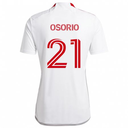 Kandiny Kinderen Jonathan Osorio #21 Wit Rood Uitshirt Uittenue 2024/25 T-Shirt België