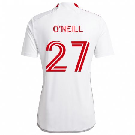 Kandiny Kinderen Shane O'neill #27 Wit Rood Uitshirt Uittenue 2024/25 T-Shirt België