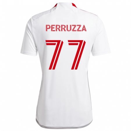 Kandiny Kinder Jordan Perruzza #77 Weiß Rot Auswärtstrikot Trikot 2024/25 T-Shirt Österreich