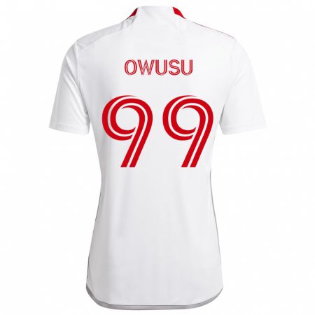 Kandiny Kinderen Prince Osei Owusu #99 Wit Rood Uitshirt Uittenue 2024/25 T-Shirt