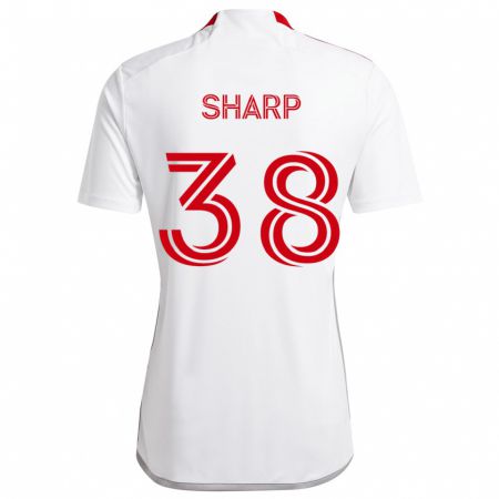 Kandiny Kinderen Charlie Sharp #38 Wit Rood Uitshirt Uittenue 2024/25 T-Shirt