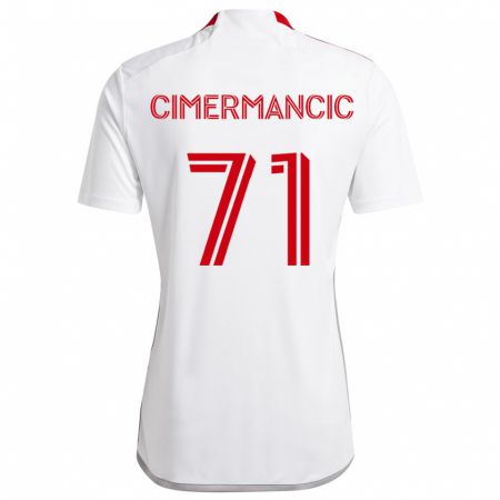 Kandiny Kinderen Markus Cimermancic #71 Wit Rood Uitshirt Uittenue 2024/25 T-Shirt