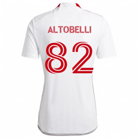 Kandiny Kinderen Julian Altobelli #82 Wit Rood Uitshirt Uittenue 2024/25 T-Shirt