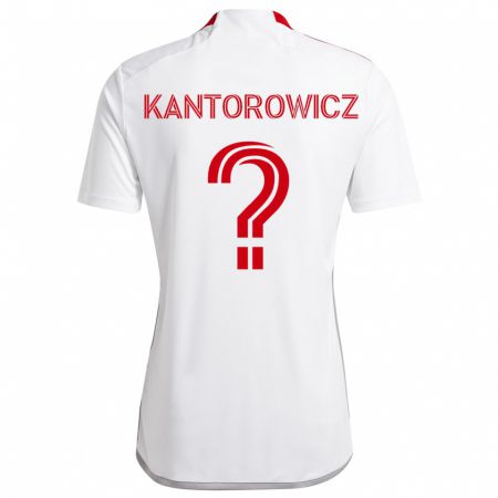 Kandiny Bambino Maglia Dominic Kantorowicz #0 Bianco Rosso Kit Gara Away 2024/25 Maglietta