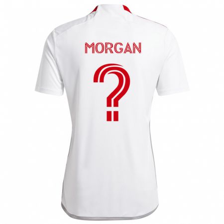 Kandiny Bambino Maglia Myles Morgan #0 Bianco Rosso Kit Gara Away 2024/25 Maglietta