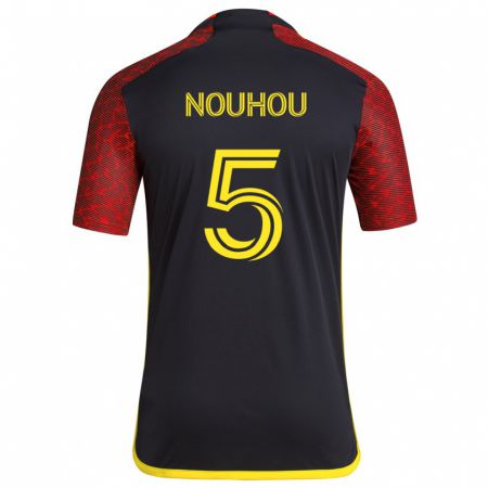 Kandiny Bambino Maglia Nouhou #5 Rosso Nero Kit Gara Away 2024/25 Maglietta