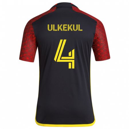 Kandiny Bambino Maglia Jodi Ulkekul #4 Rosso Nero Kit Gara Away 2024/25 Maglietta