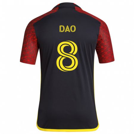 Kandiny Bambino Maglia Kaylee Dao #8 Rosso Nero Kit Gara Away 2024/25 Maglietta