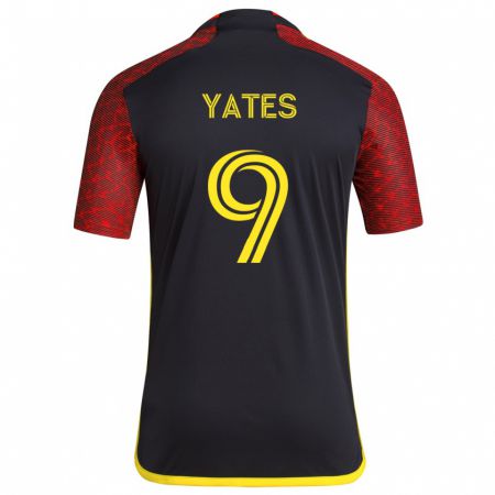 Kandiny Bambino Maglia Summer Yates #9 Rosso Nero Kit Gara Away 2024/25 Maglietta