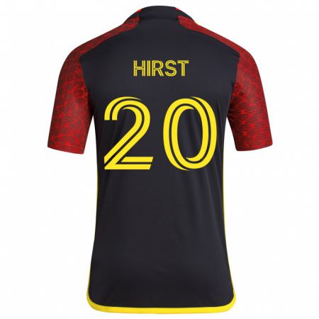 Kandiny Bambino Maglia Sophie Hirst #20 Rosso Nero Kit Gara Away 2024/25 Maglietta