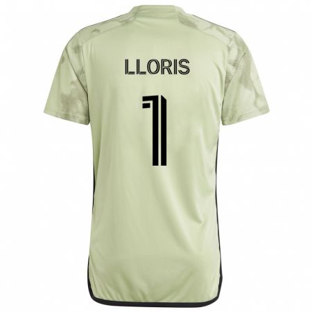 Kandiny Bambino Maglia Hugo Lloris #1 Verde Chiaro Kit Gara Away 2024/25 Maglietta