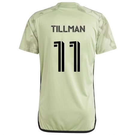 Kandiny Bambino Maglia Timothy Tillman #11 Verde Chiaro Kit Gara Away 2024/25 Maglietta