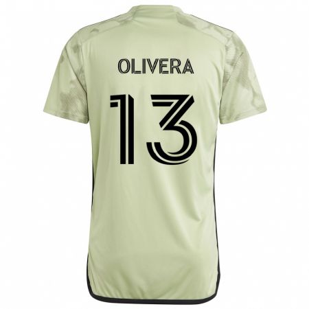 Kandiny Bambino Maglia Cristian Olivera #13 Verde Chiaro Kit Gara Away 2024/25 Maglietta