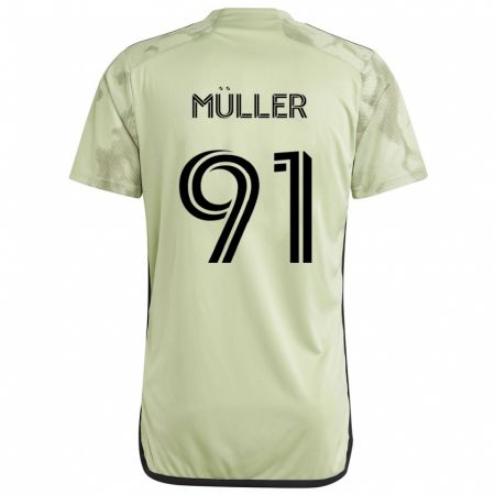 Kandiny Bambino Maglia Luis Müller #91 Verde Chiaro Kit Gara Away 2024/25 Maglietta