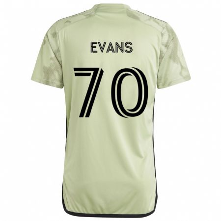 Kandiny Bambino Maglia Matthew Evans #70 Verde Chiaro Kit Gara Away 2024/25 Maglietta