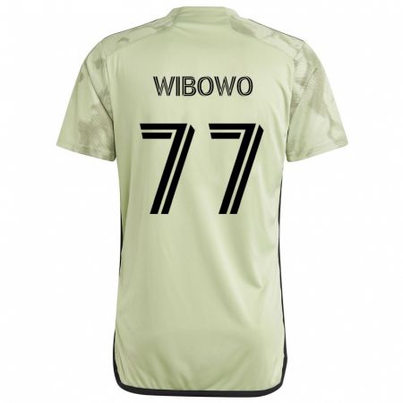 Kandiny Kinderen Adrian Wibowo #77 Licht Groen Uitshirt Uittenue 2024/25 T-Shirt