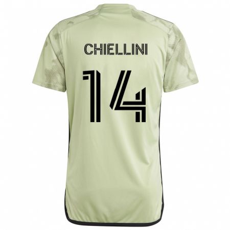 Kandiny Bambino Maglia Giorgio Chiellini #14 Verde Chiaro Kit Gara Away 2024/25 Maglietta