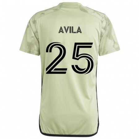 Kandiny Bambino Maglia Armando Avila #25 Verde Chiaro Kit Gara Away 2024/25 Maglietta