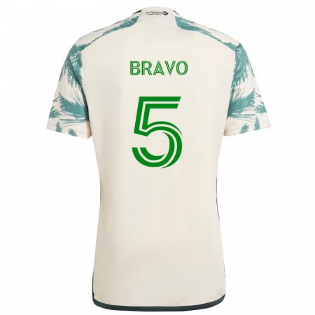 Kandiny Niño Camiseta Claudio Bravo #5 Beige Marrón 2ª Equipación 2024/25 La Camisa