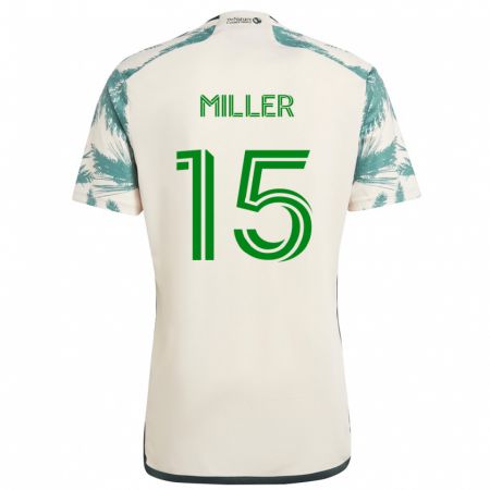 Kandiny Niño Camiseta Eric Miller #15 Beige Marrón 2ª Equipación 2024/25 La Camisa