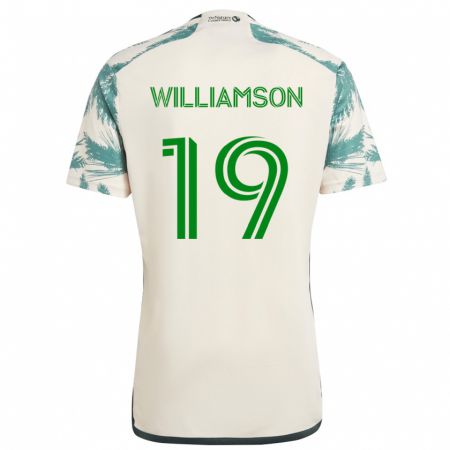 Kandiny Niño Camiseta Eryk Williamson #19 Beige Marrón 2ª Equipación 2024/25 La Camisa México