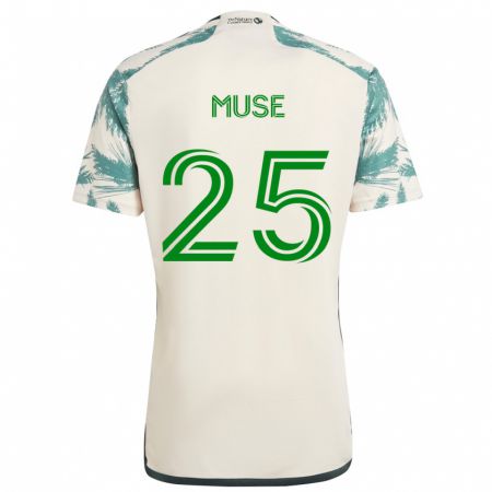 Kandiny Bambino Maglia Trey Muse #25 Marrone Beige Kit Gara Away 2024/25 Maglietta