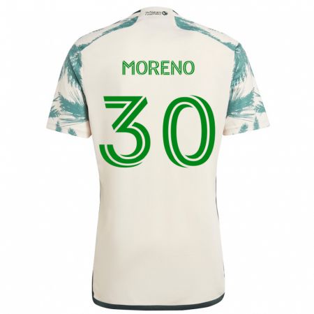 Kandiny Bambino Maglia Santiago Moreno #30 Marrone Beige Kit Gara Away 2024/25 Maglietta