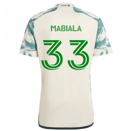 Kandiny Niño Camiseta Larrys Mabiala #33 Beige Marrón 2ª Equipación 2024/25 La Camisa México