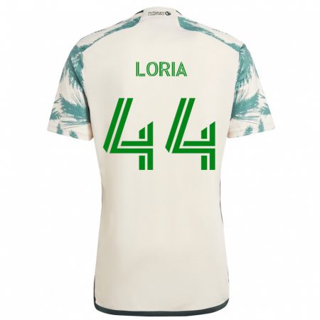 Kandiny Bambino Maglia Marvin Loría #44 Marrone Beige Kit Gara Away 2024/25 Maglietta