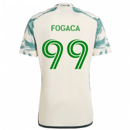 Kandiny Niño Camiseta Nathan Fogaça #99 Beige Marrón 2ª Equipación 2024/25 La Camisa