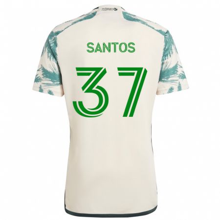 Kandiny Bambino Maglia Noah Santos #37 Marrone Beige Kit Gara Away 2024/25 Maglietta