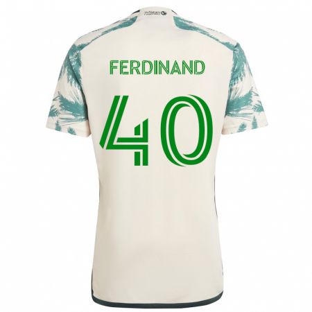 Kandiny Bambino Maglia Keesean Ferdinand #40 Marrone Beige Kit Gara Away 2024/25 Maglietta