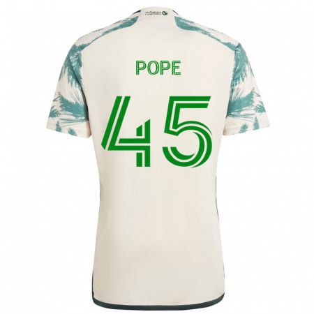 Kandiny Niño Camiseta Blake Pope #45 Beige Marrón 2ª Equipación 2024/25 La Camisa México