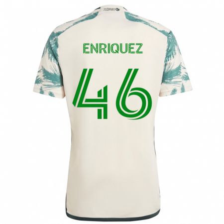 Kandiny Niño Camiseta Adolfo Enriquez #46 Beige Marrón 2ª Equipación 2024/25 La Camisa México