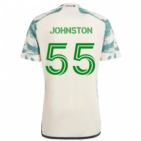 Kandiny Bambino Maglia Malcolm Johnston #55 Marrone Beige Kit Gara Away 2024/25 Maglietta