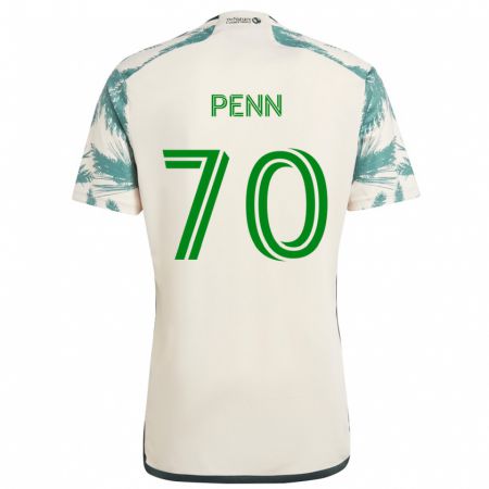 Kandiny Bambino Maglia Josh Penn #70 Marrone Beige Kit Gara Away 2024/25 Maglietta