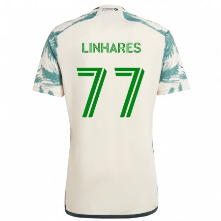 Kandiny Niño Camiseta Kyle Linhares #77 Beige Marrón 2ª Equipación 2024/25 La Camisa México