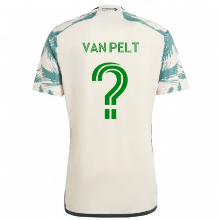 Kandiny Bambino Maglia Kennan Van Pelt #0 Marrone Beige Kit Gara Away 2024/25 Maglietta