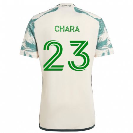 Kandiny Niño Camiseta Yimmi Chará #23 Beige Marrón 2ª Equipación 2024/25 La Camisa