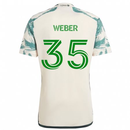 Kandiny Bambino Maglia Tristan Weber #35 Marrone Beige Kit Gara Away 2024/25 Maglietta