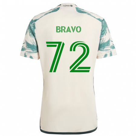 Kandiny Bambino Maglia Julian Bravo #72 Marrone Beige Kit Gara Away 2024/25 Maglietta