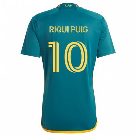 Kandiny Niño Camiseta Riqui Puig #10 Verde Amarillo 2ª Equipación 2024/25 La Camisa México