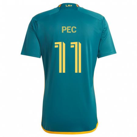 Kandiny Bambino Maglia Gabriel Pec #11 Verde Giallo Kit Gara Away 2024/25 Maglietta